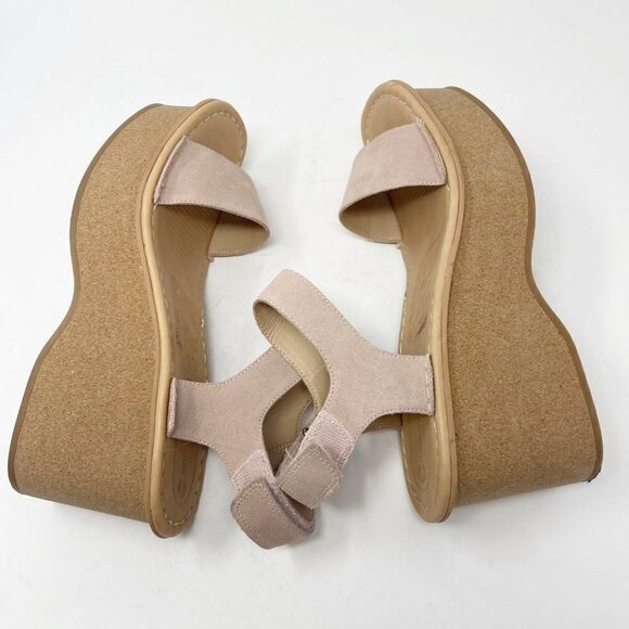Corso Como Suede Wedges Velcro Sandals Size 11 - Picture 7 of 9